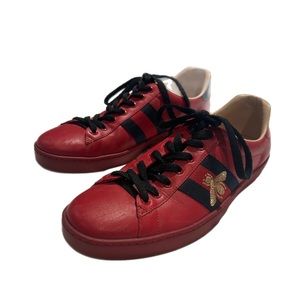 RED GUCCI ACE SNEAKERS